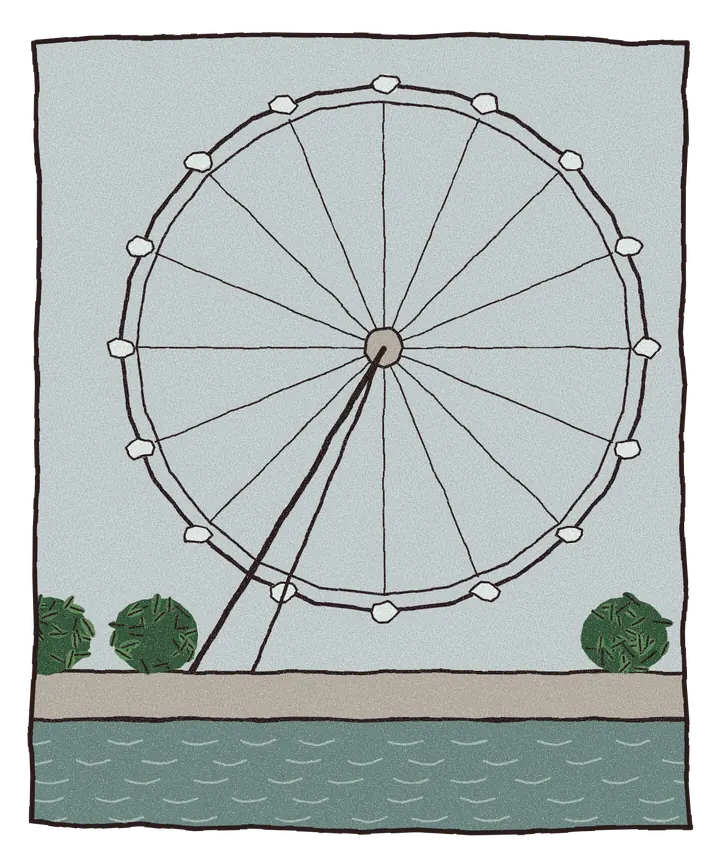 Håndtegnet illustrasjon av London Eye